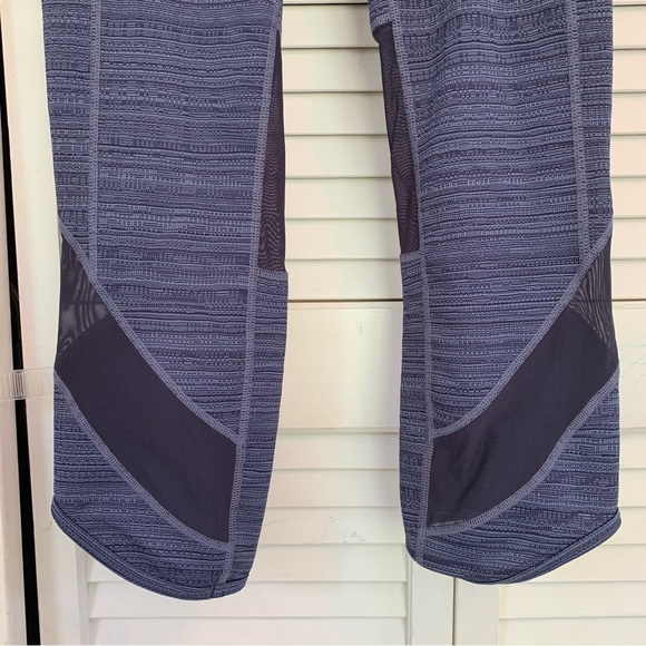 Athleta Jacquard Mesh Capri Leggings S Periwinkle High Rise 22” Crop Gym Yoga - Picture 5 of 16
